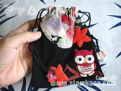 ถุงผ้านกฮูกเหลี่ยม กระเป๋าผ้าญี่ปุ่น - Image 2
