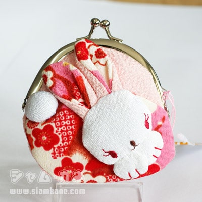 คลิปกระต่าย กระเป๋าผ้าญี่ปุ่น สีชมพู