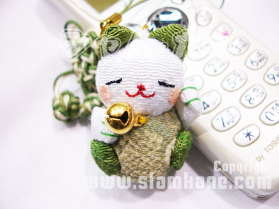 แมวกวัก แห่งความสำเร็จ ผ้าญี่ปุ่น ห้อยโทรศัพท์ - Image 4
