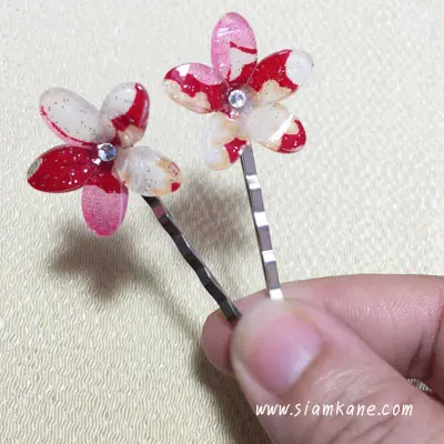 Flower Hair Pin กิ๊บติดผม ผ้าญี่ปุ่น - Image 2