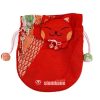 ถุงผ้าแมวกวักญี่ปุ่น กระเป๋าผ้าญี่ปุ่น สีแดงชมพู