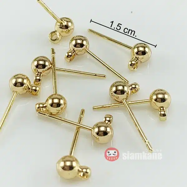 ต่างหูกลม สีทอง Rabbit DIY Parts - Image 2