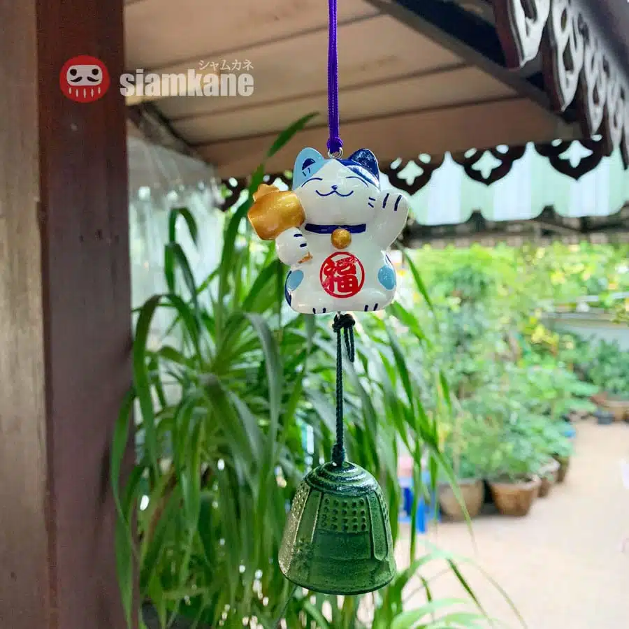Furin กระดิ่งลมญี่ปุ่น เรียกโชคลาภ รุ่นแมวกวักถือค้อนทอง1