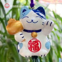 Furin กระดิ่งลมญี่ปุ่น เรียกโชคลาภ รุ่นแมวกวักถือค้อนทอง