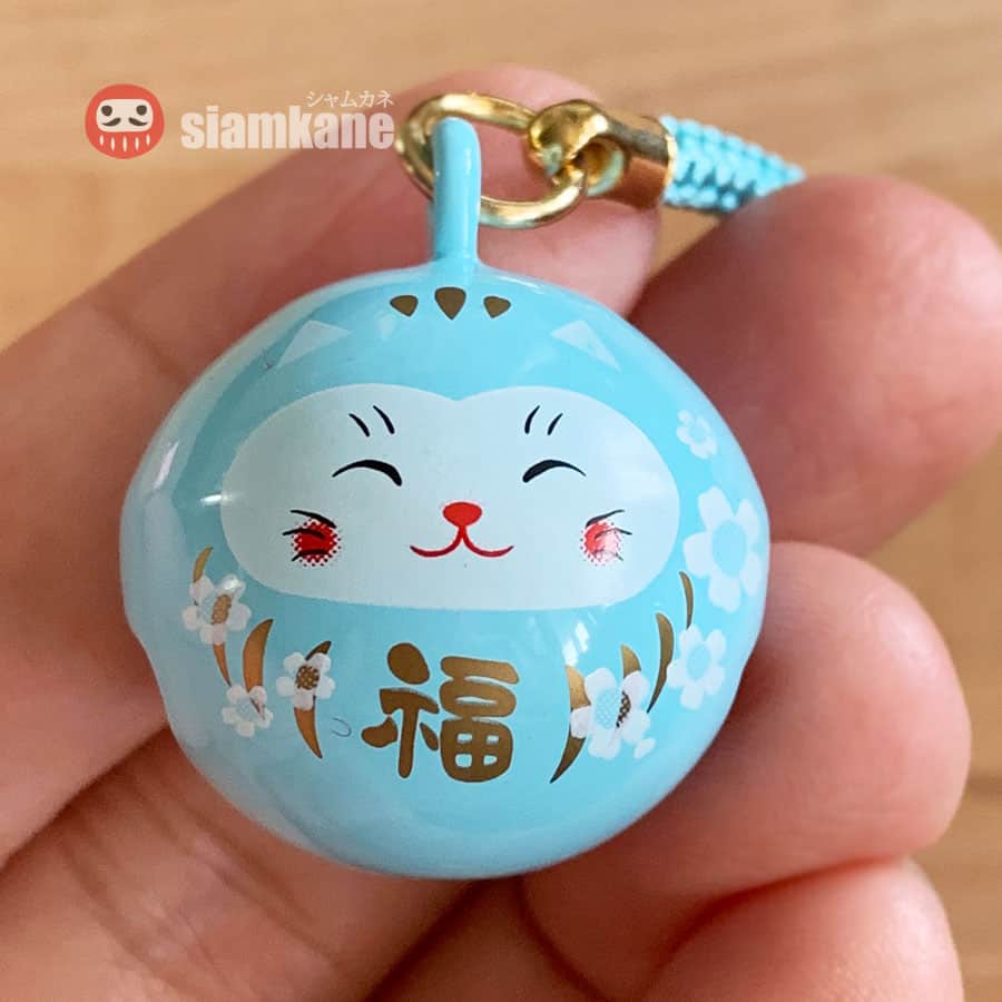 กระพรวนแมวกวักนำโชค Sakura Neko เครื่องรางญี่ปุ่น สีฟ้า