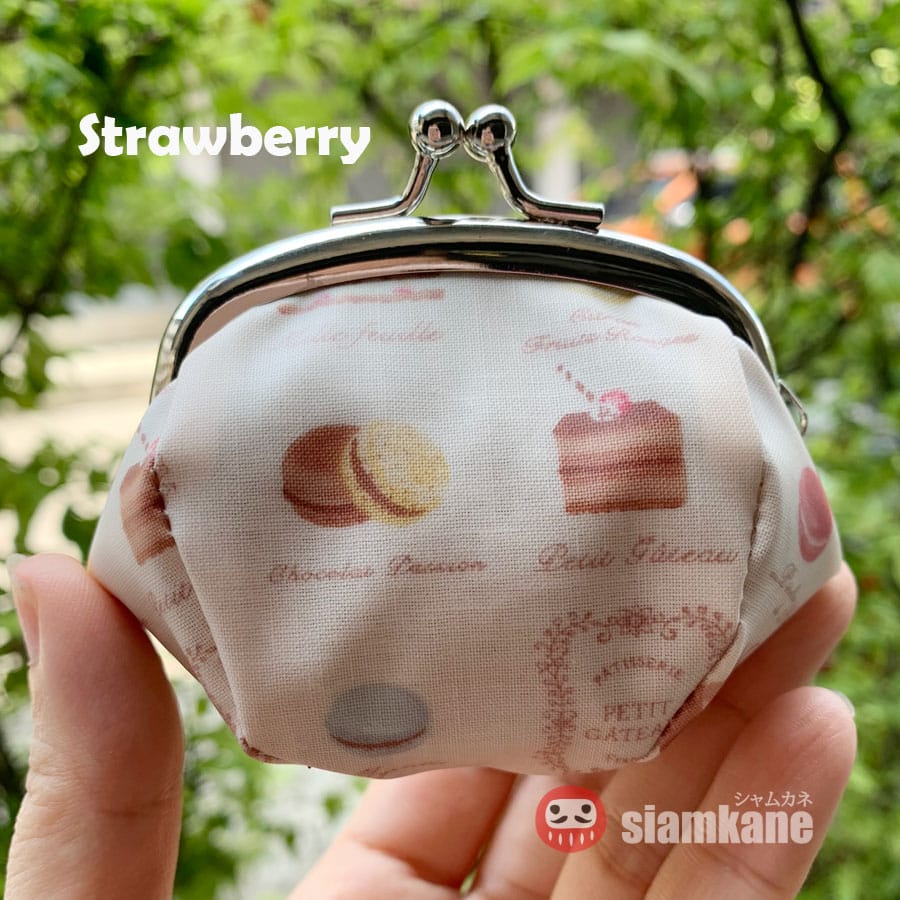 Midori Clip M Macarons Collection กระเป๋าผ้าญี่ปุ่น กันน้ำ strawberry