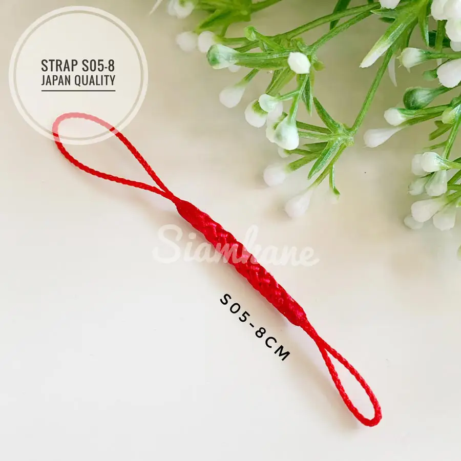 Strap DIY S05 เชือกห้อยโทรศัพท์ ไหมญี่ปุ่น สีแดง - Image 2