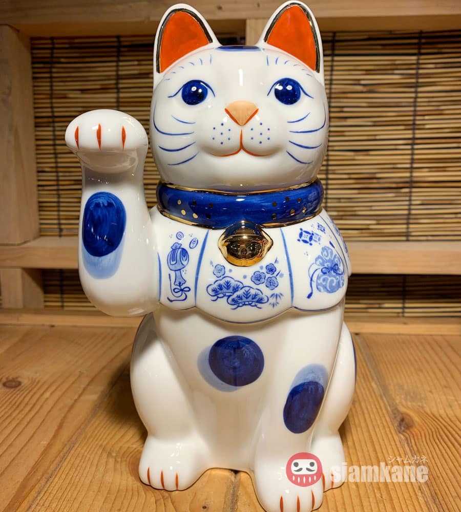 Shiawase 7682 แมวกวักนำโชค กวักขวา สูง 21.5cm เครื่องรางญี่ปุ่น