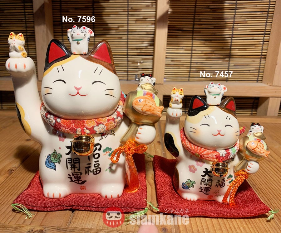 Shiawase 7595 แมวกวักนำโชค ถือค้อน สูง 18cm เครื่องรางญี่ปุ่น - Image 3
