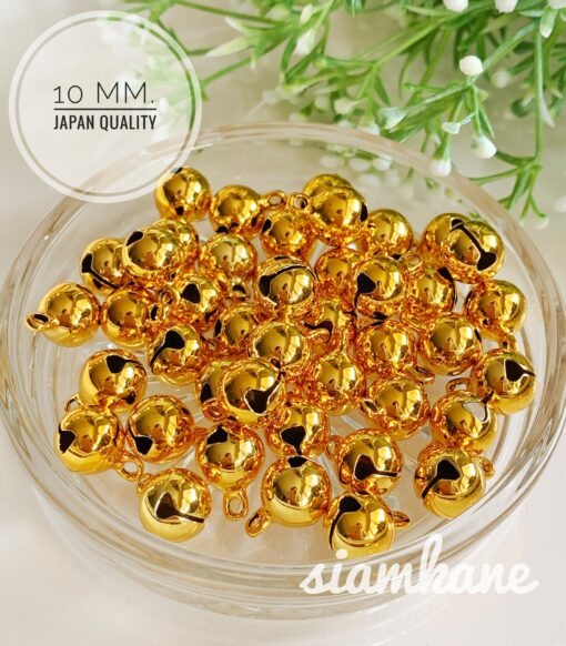 กระพรวน 10 มิล กระพรวนทองเหลือง เกรดพรีเมี่ยม Japan Quality สีทอง 10 mm.