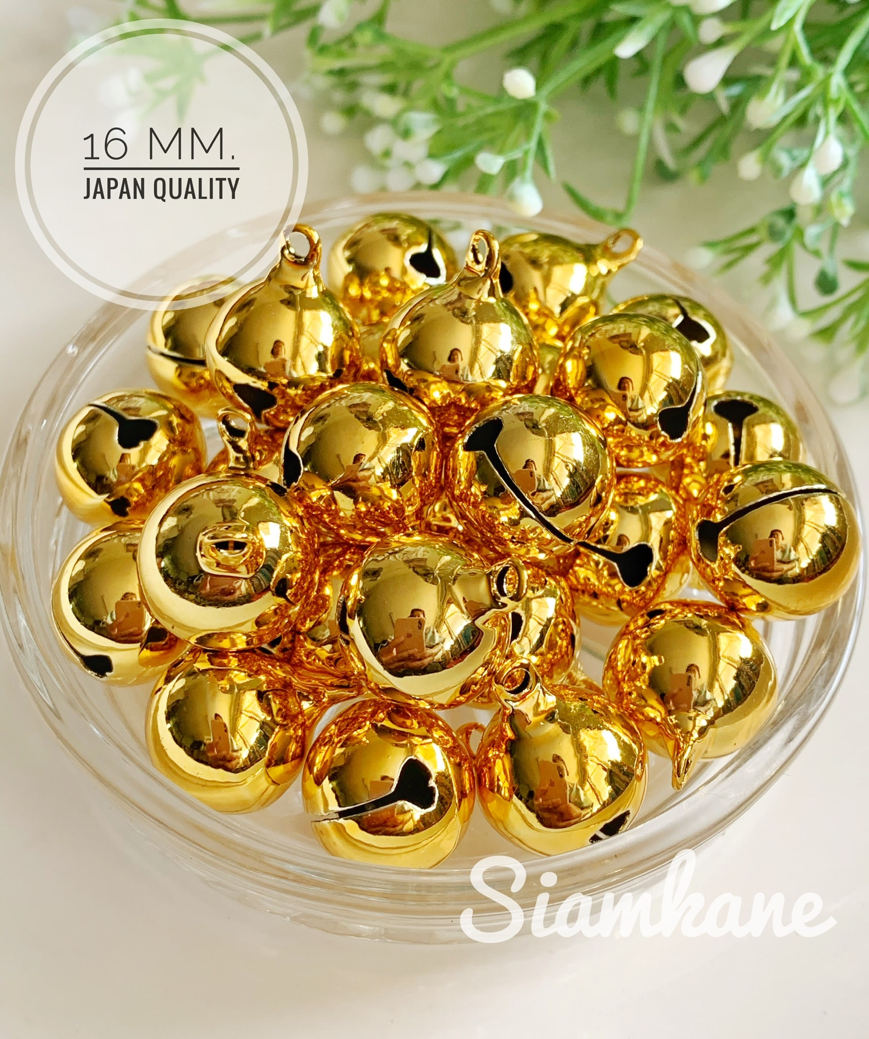 กระพรวน 16 มิล กระพรวนทองเหลือง เกรดพรีเมี่ยม Japan Quality สีทอง 16 mm.