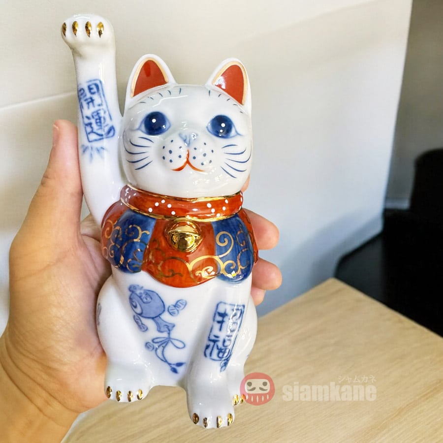 Shiawase 7479 แมวกวักนำโชค รุ่นราชาแมว-กวักขวา สูง 14.5 cm - Image 3